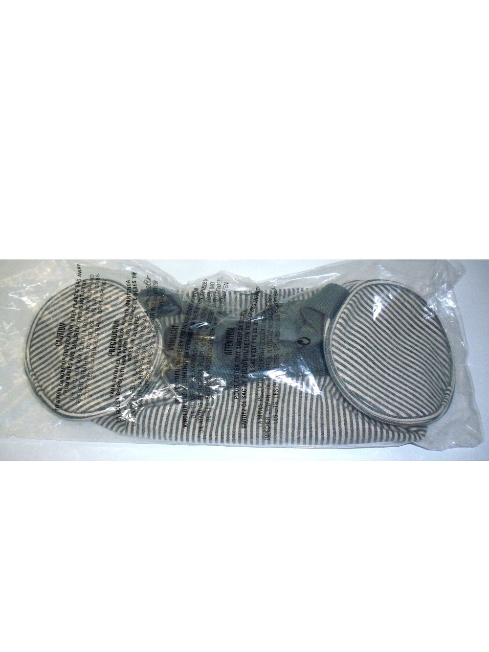 Pampered Chef Striped Canvas Wine Bag with Shoulder Strap